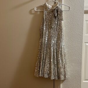 Gianni Bini Glittering Silver Kids Dress
